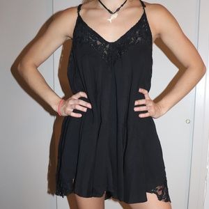 LF Black lace shift dress
